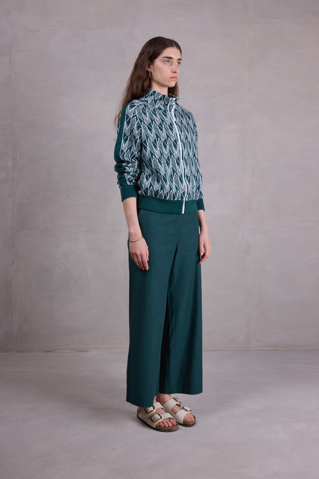 Nathalie Vleeschouwer Sparta Grafische Vest In Evergreen En Ice Blue