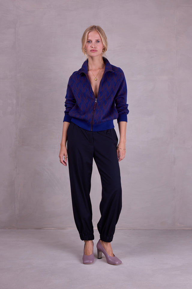 Nathalie Vleeschouwer Sparta Grafische Vest In Royal Blue En Fig