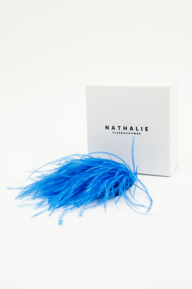 Nathalie Vleeschouwer Zaza Broche Met Veren In Santorini Blue