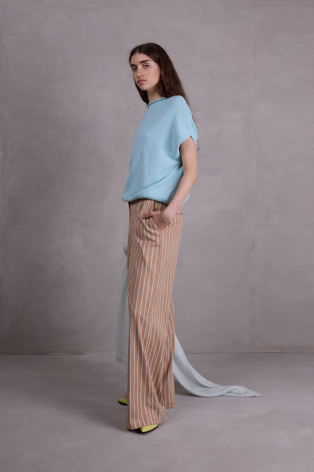 Nathalie Vleeschouwer Zoella Broek In Mokka Stripes