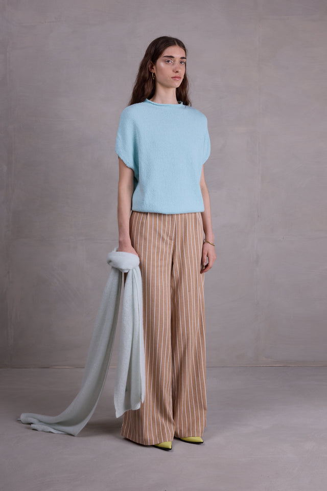 Nathalie Vleeschouwer Zoella Broek In Mokka Stripes