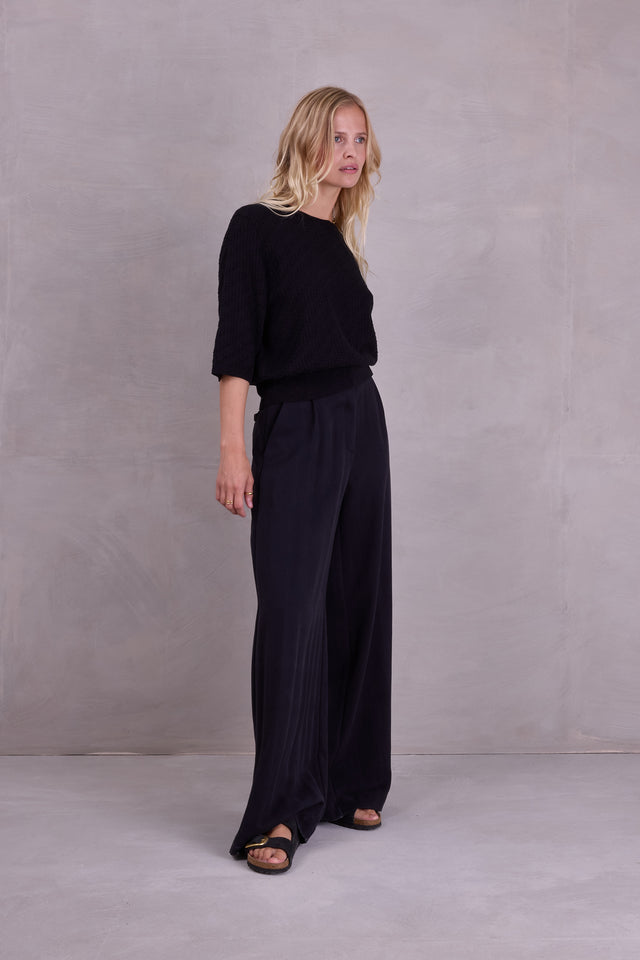 Nathalie Vleeschouwer Zoella Broek In Zwarte Tencel