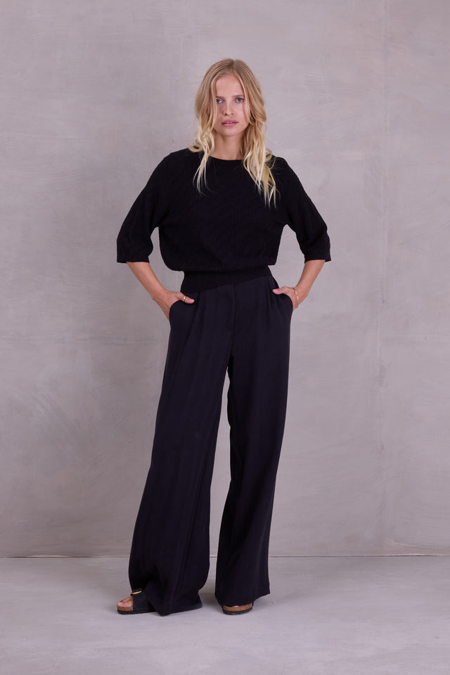 Nathalie Vleeschouwer Zoella Broek In Zwarte Tencel