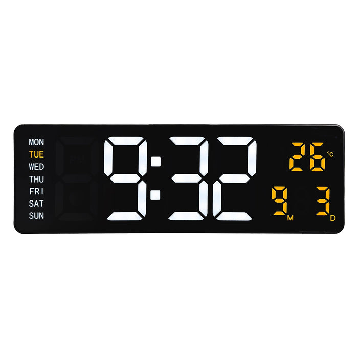 nextime Digitale wand/alarmklok 38 8x12 9x3 2cm-Zwart-ABS-NeXtime 'Super Digi'
