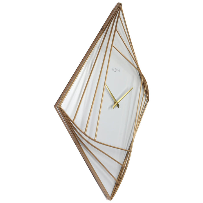 Nextime Grote Vierkante Wandklok - 85x85cm - Metaal - Turning Square