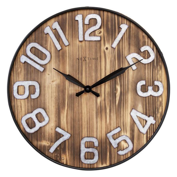 nextime Grote wandklok - 50 cm - stil - hout - metaal - "Aberdeen"