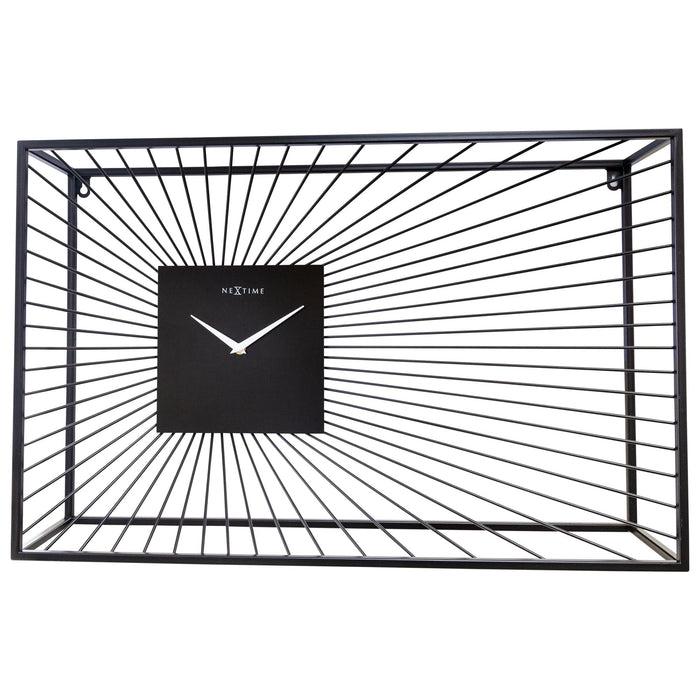 nextime Grote wandklok 70x45x15cm - stil - zwart - metaal - "Vasco" nextime Grote wandklok 70x45x15cm - stil - zwart - metaal - "Vasco"