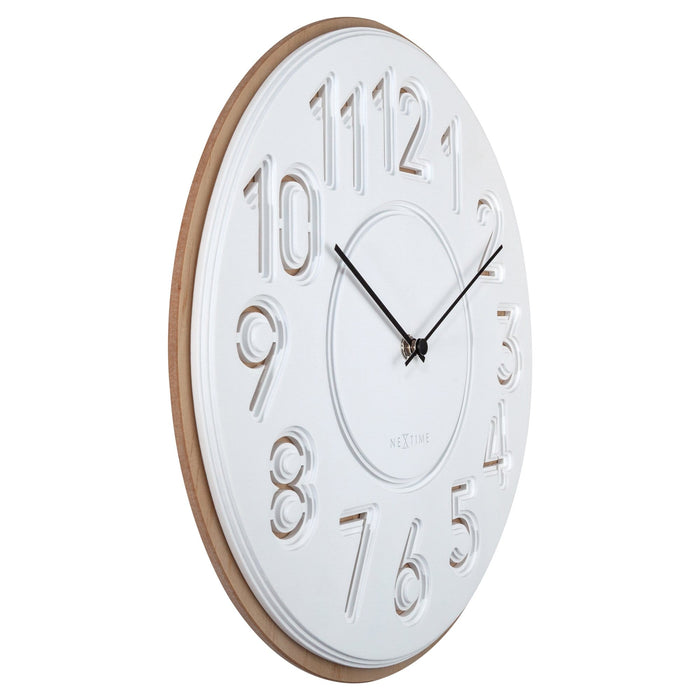 Nextime Japanse Design Wandklok - Beton/hout - 30 Cm - Taimingu