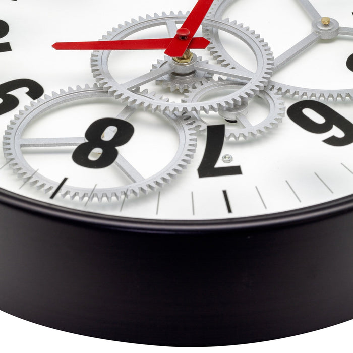 Nextime Moderne Versnellingsbak Met Bewegende Tandwielen - 36 Cm - Metaal/glas