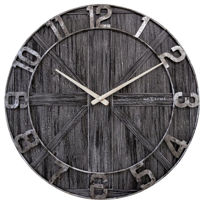 nextime Grote wandklok - 50 cm - stil - hout - metaal - "York"