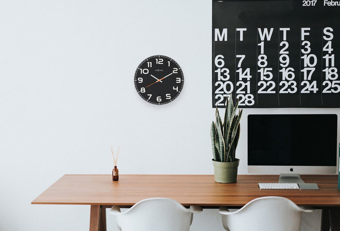 Nextime Wandklok - 30 X 3 5 Cm - Glas - 'Classy Round'