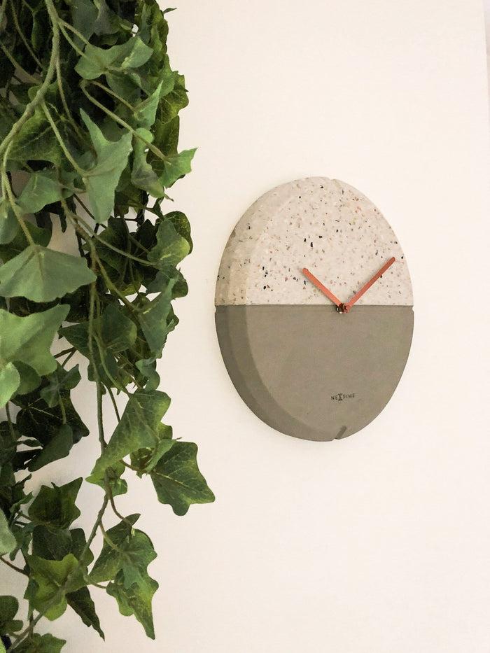 Nextime Wandklok - 32 Cm - Beton / Terrazzo - 'Conrazzo'