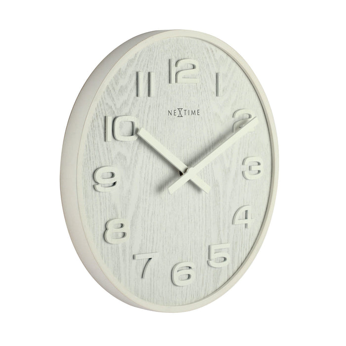 Nextime Wandklok - 35 Cm - Hout - 'Wood Wood Medium'