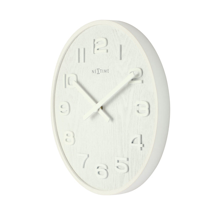 Nextime Wandklok - 35 Cm - Hout - 'Wood Wood Medium'