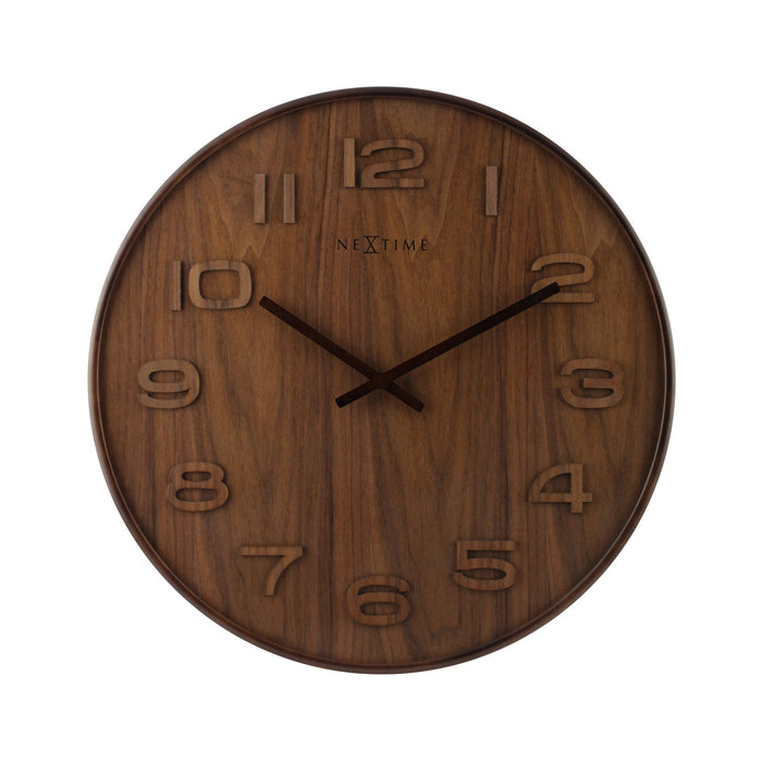 nextime Wandklok - 35 cm - Hout - 'Wood Wood Medium'