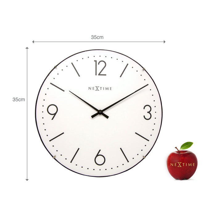Nextime Wandklok - 35 Cm - Koepelglas - 'Basic Dome'
