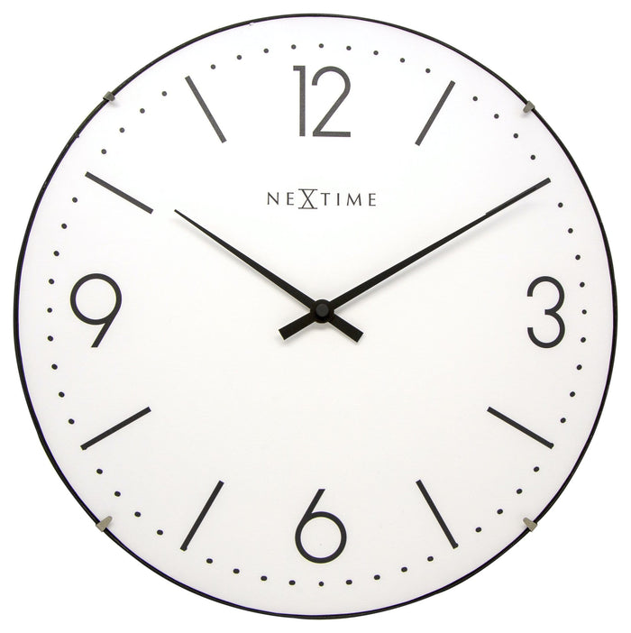 nextime Wandklok - 35 cm - Koepelglas - 'Basic Dome'