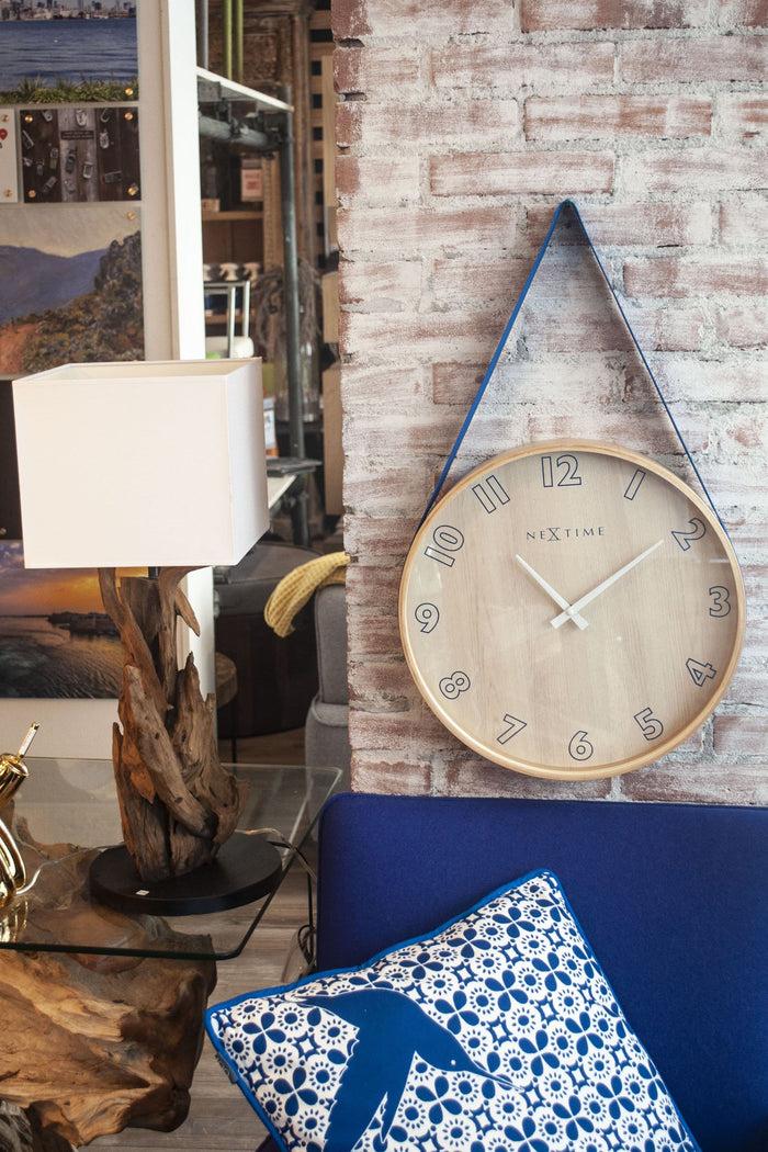 Nextime Wandklok - 40 Cm - Hout/stof - 'Loop Big'