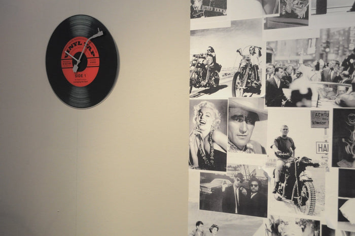 Nextime Wandklok- 43 Cm-glas- 'Vinyl Tap'