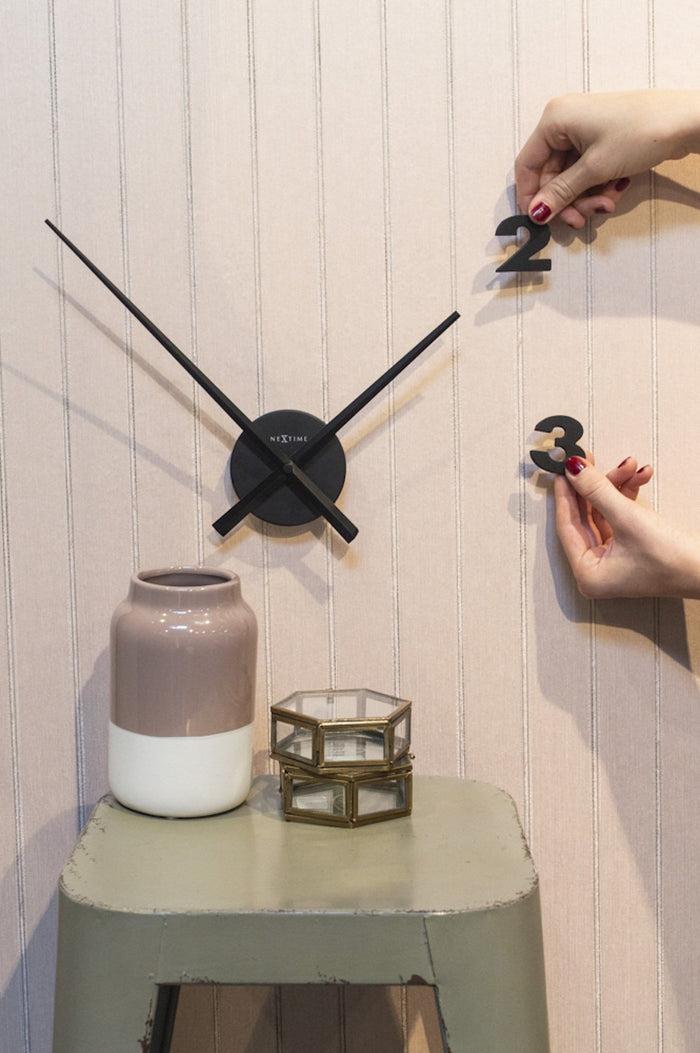 Nextime Wandklok - 48 X 3 Cm - Aluminium - 'Small Hands'