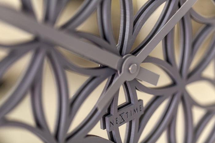 Nextime Wandklok - 50 Cm - Hout/Spiegel - 'Bella Mirror'