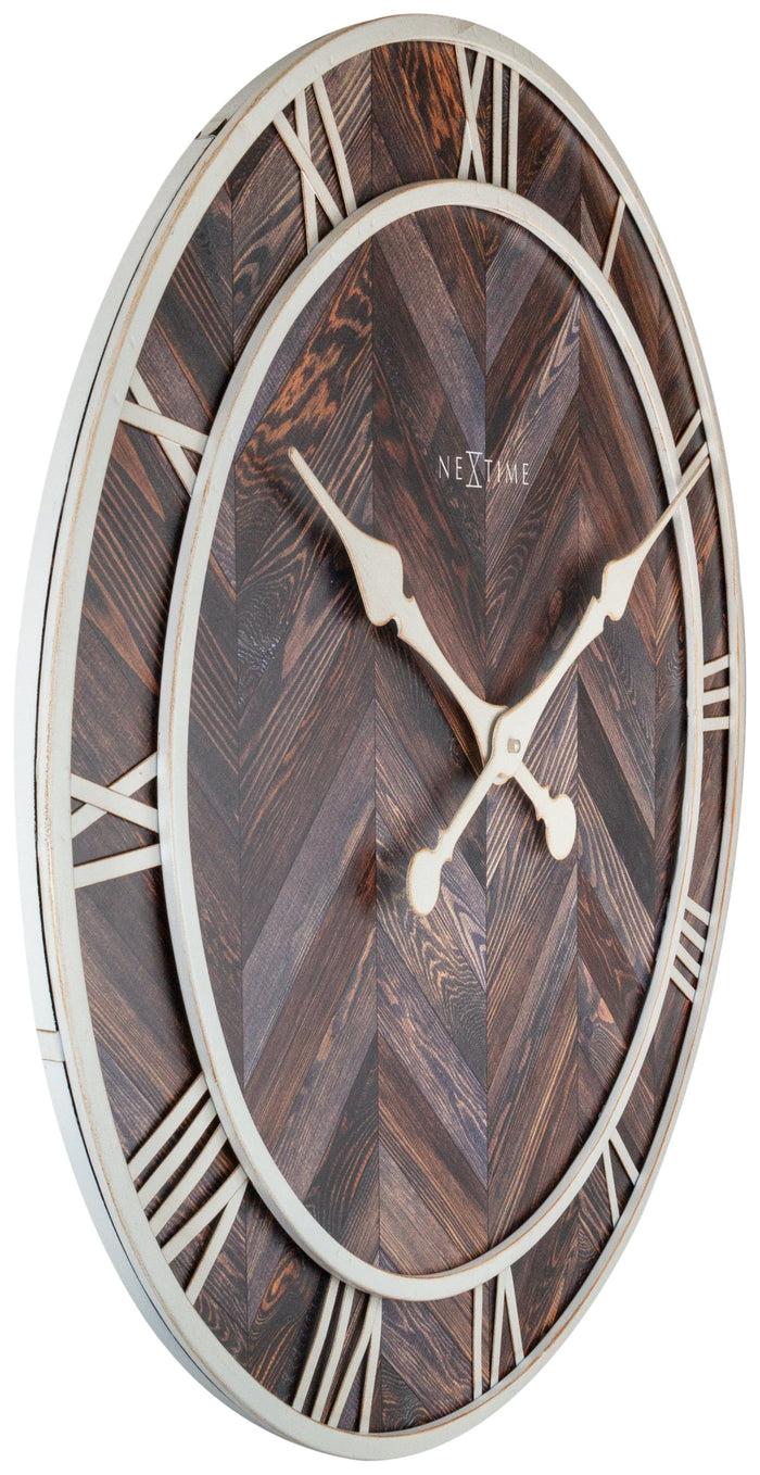 Nextime Wandklok - 58 Cm - Hout/Metaal - 'Roman Vintage'
