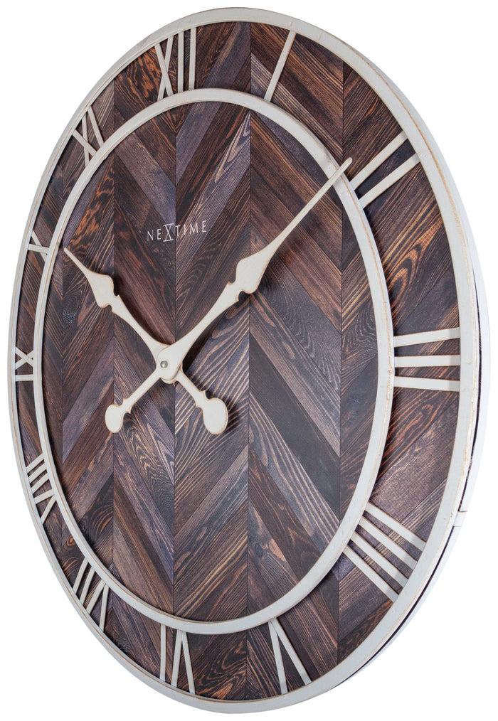 Nextime Wandklok - 58 Cm - Hout/Metaal - 'Roman Vintage'