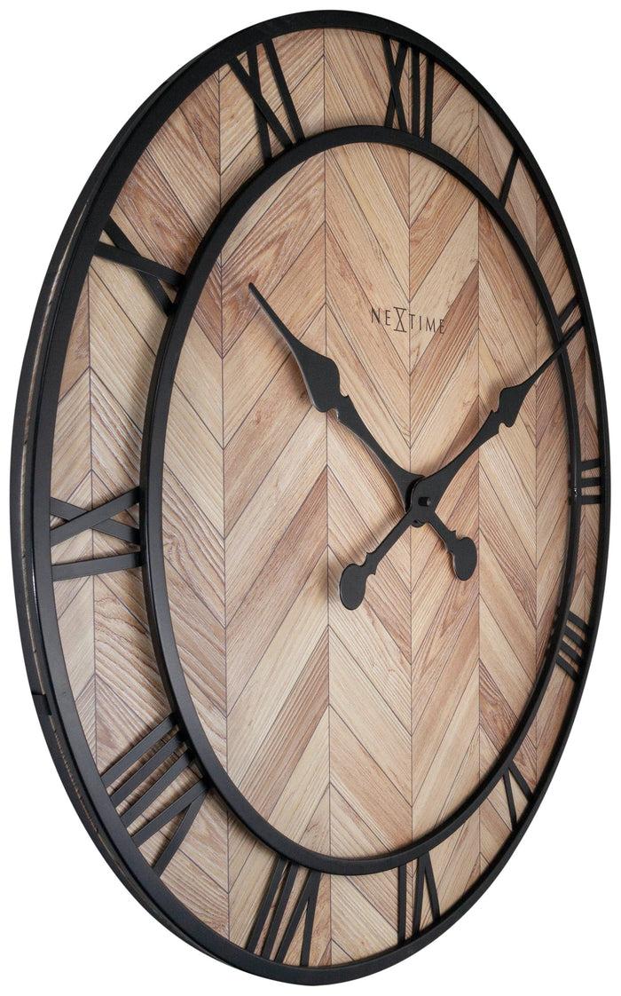 Nextime Wandklok - 58cm - Hout/Metaal - 'Roman Vintage'