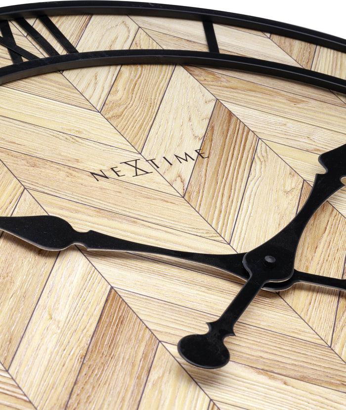 Nextime Wandklok - 58cm - Hout/Metaal - 'Roman Vintage'