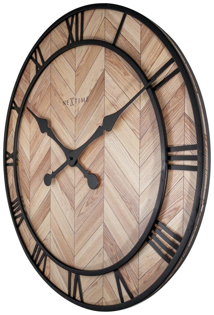 Nextime Wandklok - 58cm - Hout/Metaal - 'Roman Vintage'