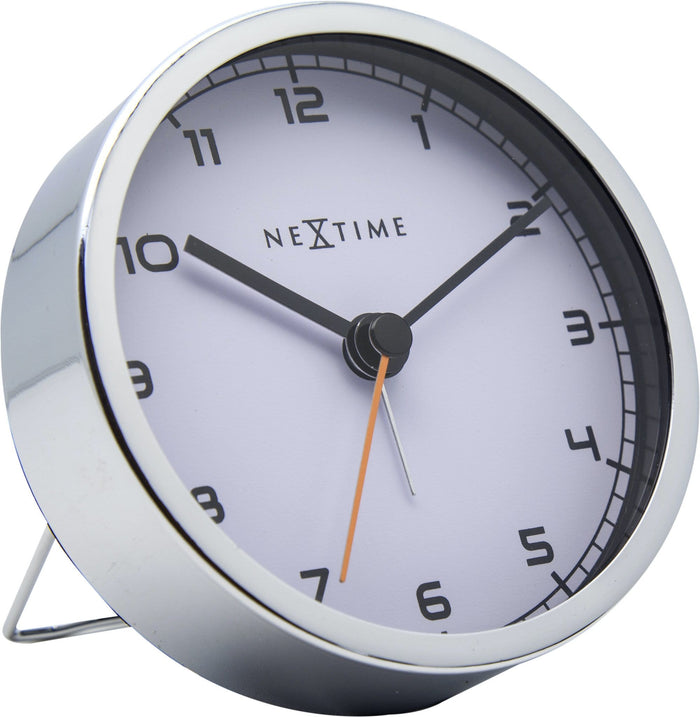 Nextime Wekker - 9 X 9 X 7 5 Cm - Metaal - 'Company Alarm'