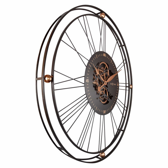 Nextime Romeinse Gear Klok XXL - 90 5 Cm - Metaal - Roman Gear Klok