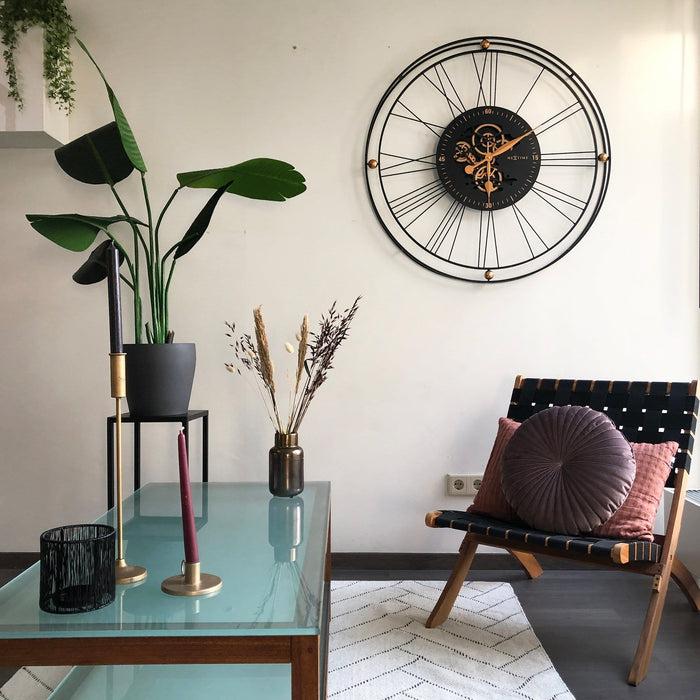 Nextime Romeinse Gear Klok XXL - 90 5 Cm - Metaal - Roman Gear Klok