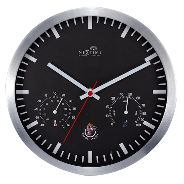 Nextime Stationsklok Met Weerstation - 25cm - Zendergestuurd
