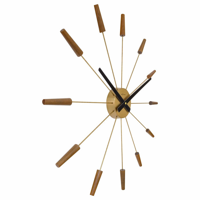Nextime Stille Wandklok - Vintage - 58 Cm - Roestvrij Staal - 'Plug Inn'
