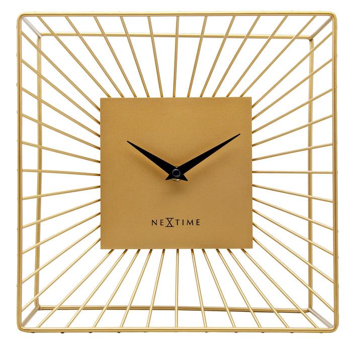 nextime Tafel-/Wandklok 25x25x12cm - Stil - Goud - Metaal - NeXtime 'Vasco Table'