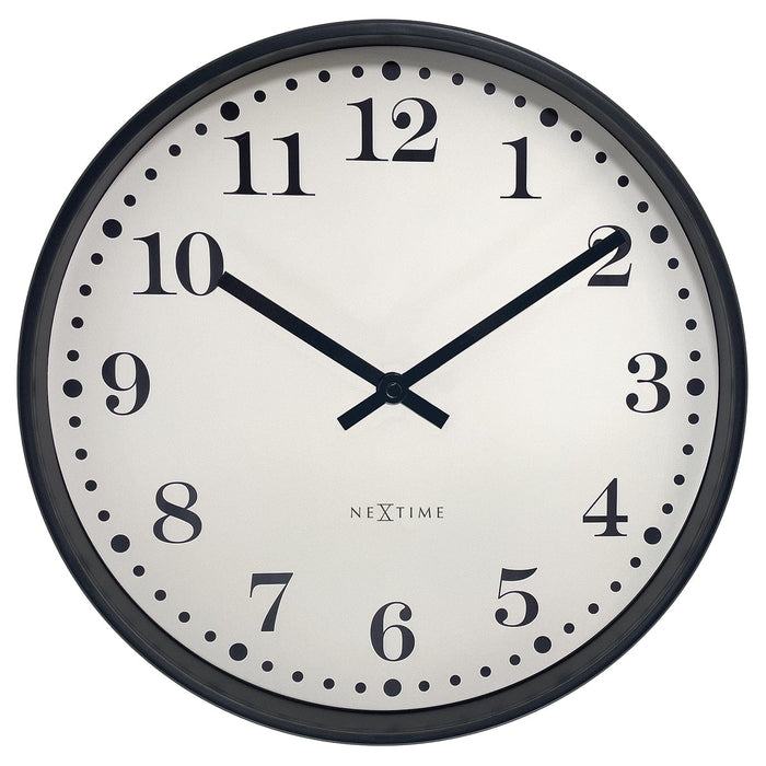nextime Wall clock 30cm-Silent-Black/White-Plastic-NeXtime 'Dickens'