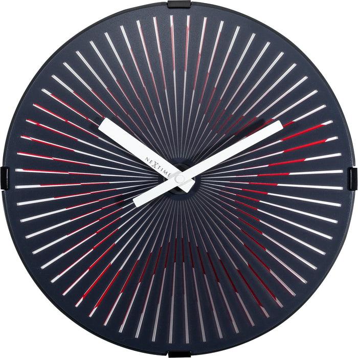 Nextime Wandklok - 30 Cm - Kunststof - Bewegingsklok - 'Motion Star - Red'