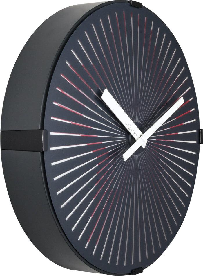 Nextime Wandklok - 30 Cm - Kunststof - Bewegingsklok - 'Motion Star - Red'