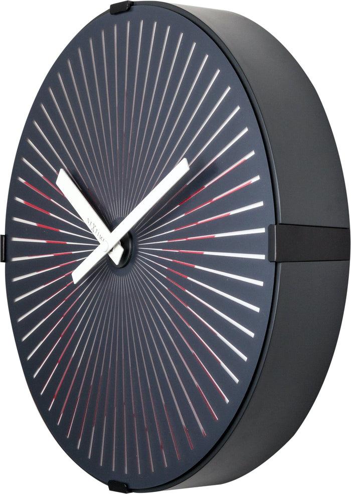 Nextime Wandklok - 30 Cm - Kunststof - Bewegingsklok - 'Motion Star - Red'