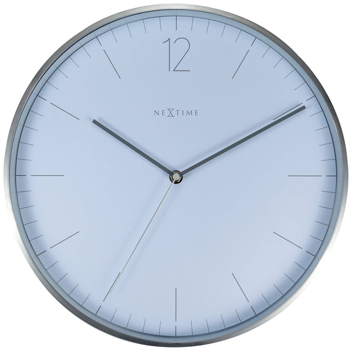 Nextime Wandklok - 34 Cm - Glas / Metaal - Elegant 'Essential Silver'
