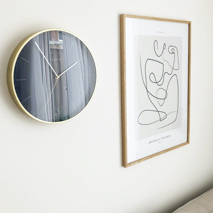 Nextime Wandklok - 34 Cm - Glas / Metaal - Vintage 'Essential Gold'
