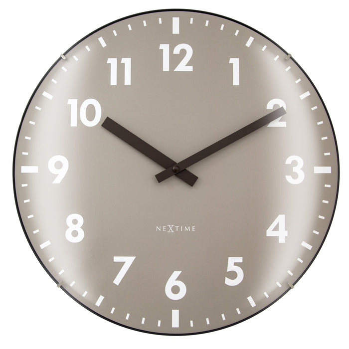 nextime Wandklok 35cm met Gewelfde Glazen Lens - Stil - Glas - NeXtime 'Duomo'