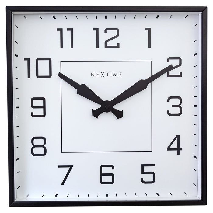 nextime Wandklok 35x35cm - Stil - Arabisch - Metaal - "Be Square"