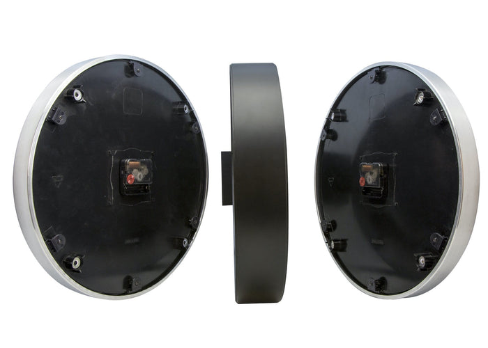 Nextime Wandklok - 36 Cm - Aluminium/Glas - 'Station Double'