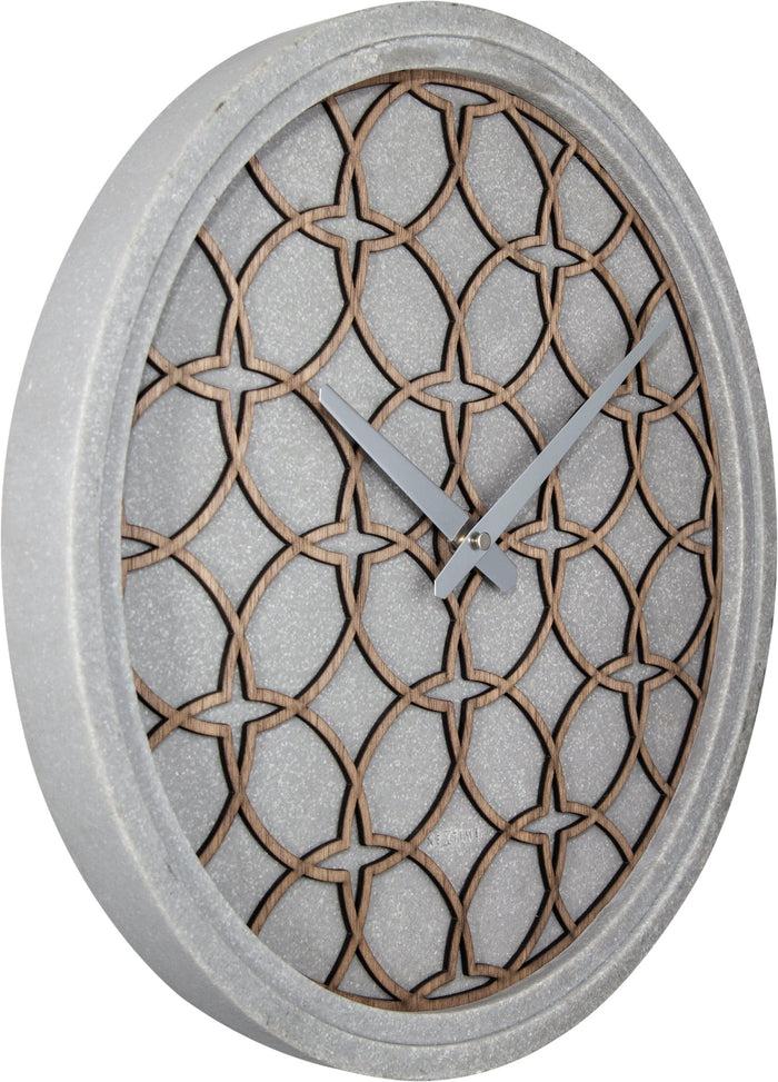 Nextime Wandklok - 39.5 Cm - Polyresin/hout - 'Concreto Love'
