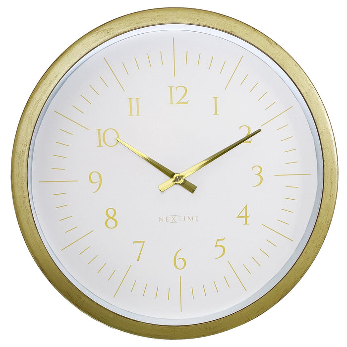 nextime Wandklok 40 cm-Goud/Wit/Zwart-Plastic-NeXtime 'Galaxy'