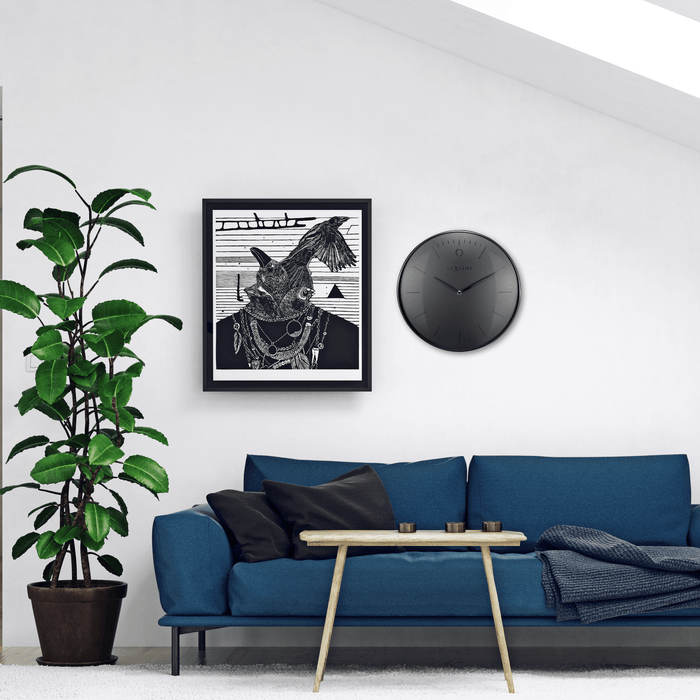 Nextime Wandklok - 40 Cm - Metaal - Koepelvormige Glas - 'Glamour'