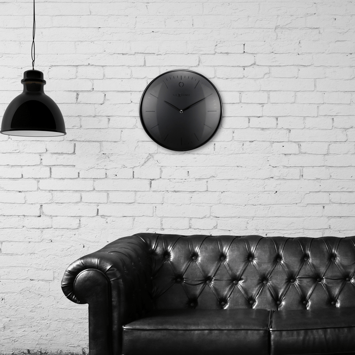Nextime Wandklok - 40 Cm - Metaal - Koepelvormige Glas - 'Glamour'