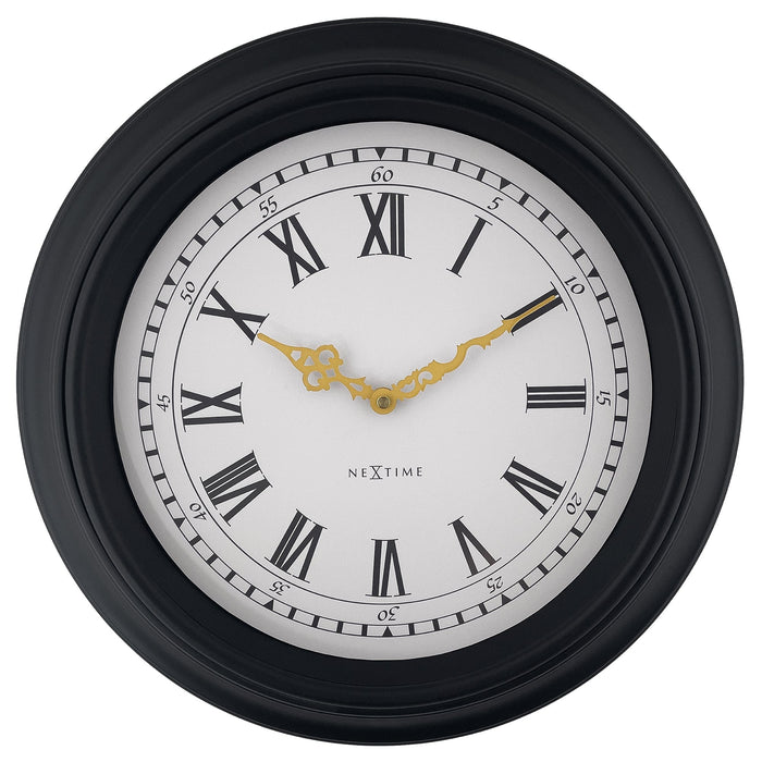 nextime Wandklok 40 cm - Stille - Zwart/Grijs - Plastic - NeXtime 'Chopin'